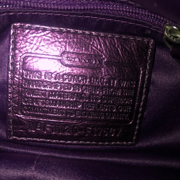 Beautiful tan & plum coach bag - Picture 3 of 5